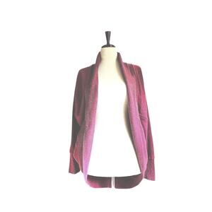 Bluenotes Maroon Open Front Sweatshirt Cardigan Jacket Size Small